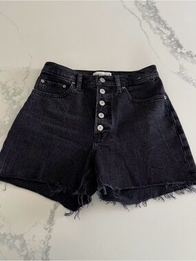 Abercrombie & Fitch High-Rise Curve Love Black Cutoff Shorts